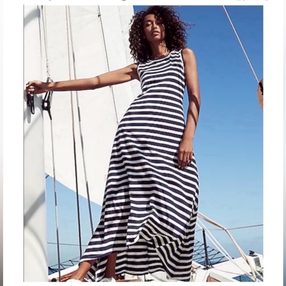 J. Crew Sleeveless Striped Maxi Dress